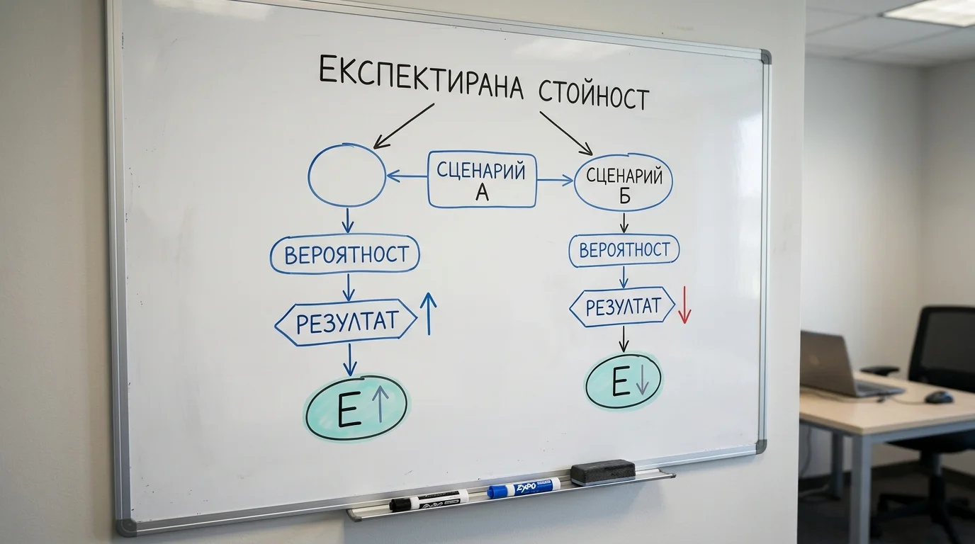 Проста схема, илюстрираща очакваната стойност на залог